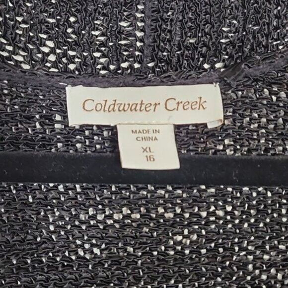 Y2K Coldwater Creek Open Knit Cardigan Bolero Size XL Black Goth Fairy Grunge - Picture 3 of 14